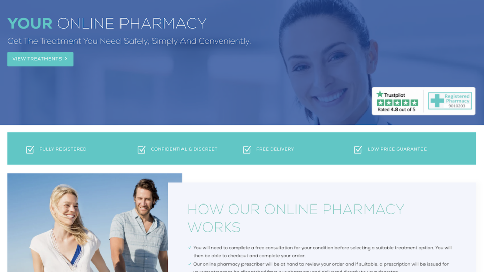 Website design for online pharmacy