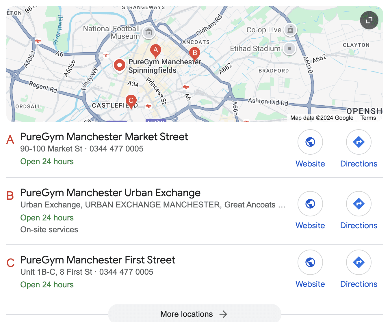 google maps top 3